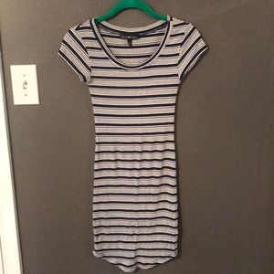 Tight Short Sleeve Striped Dress